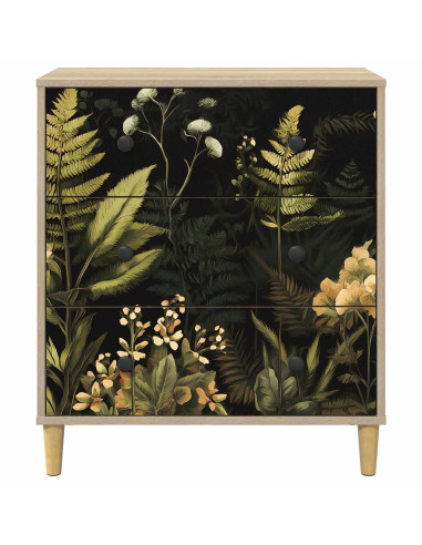 Cassettiera RHENEN Stampa tropicale 66 x 36,5 x 75 cm Sonoma
