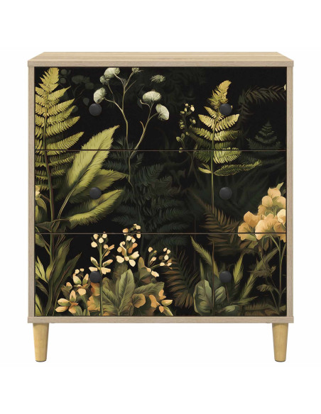 Cassettiera RHENEN Stampa tropicale 66 x 36,5 x 75 cm Sonoma