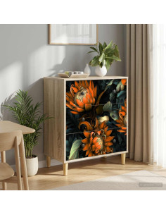 Cassettiera LOCHEM Stampa arancione 66 x 36,5 x 75 cm Sonoma