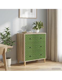 Cassettiera GELEEN Stampa geometrica smeraldo 66 x 36,5 x 75 cm