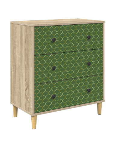Cassettiera GELEEN Stampa geometrica smeraldo 66 x 36,5 x 75 cm
