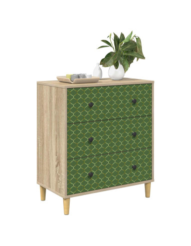 Cassettiera GELEEN Stampa geometrica smeraldo 66 x 36,5 x 75 cm