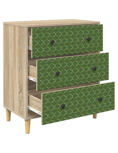 Cassettiera GELEEN Stampa geometrica smeraldo 66 x 36,5 x 75 cm