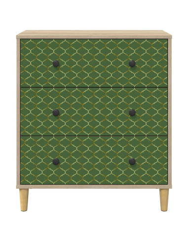 Cassettiera GELEEN Stampa geometrica smeraldo 66 x 36,5 x 75 cm