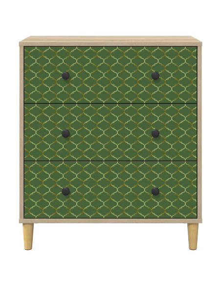 Cassettiera GELEEN Stampa geometrica smeraldo 66 x 36,5 x 75 cm