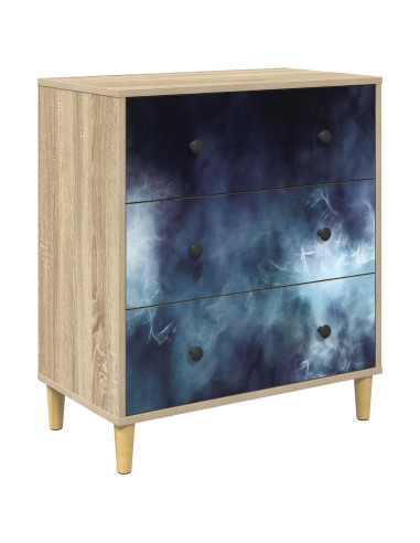 Cassettiera RAALTE Stampa in marmo blu 66 x 36,5 x 75 cm Sonoma