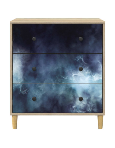 Cassettiera RAALTE Stampa in marmo blu 66 x 36,5 x 75 cm Sonoma
