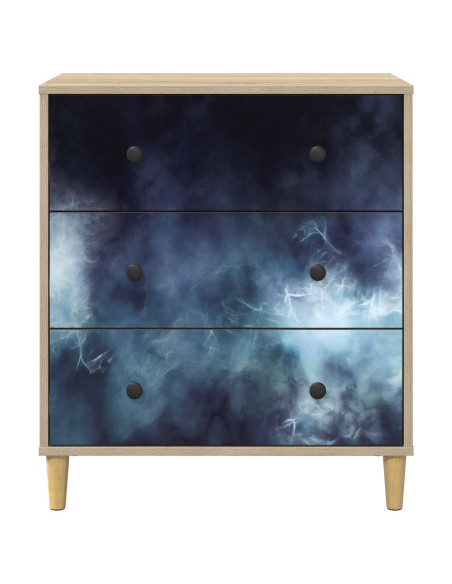 Cassettiera RAALTE Stampa in marmo blu 66 x 36,5 x 75 cm Sonoma