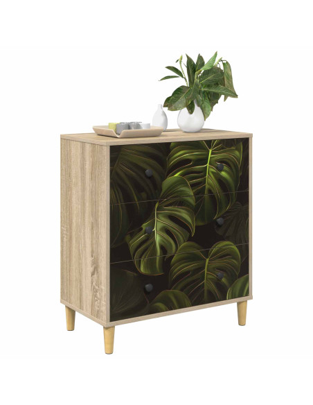 Cassettiera ELBURG Stampa foglia di palma 66 x 36,5 x 75 cm