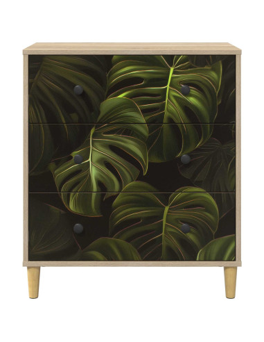 Cassettiera ELBURG Stampa foglia di palma 66 x 36,5 x 75 cm