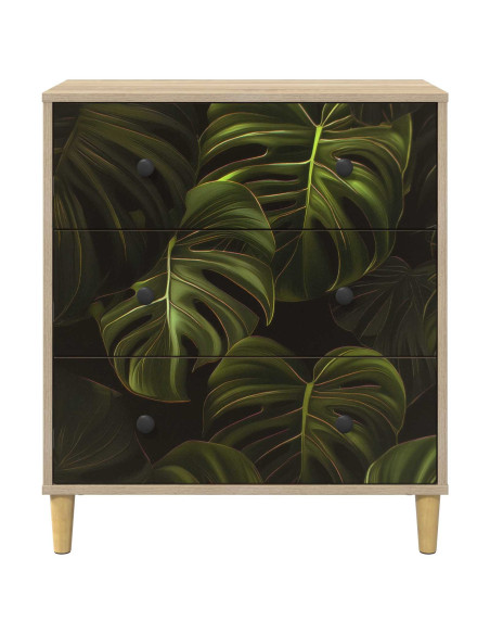 Cassettiera ELBURG Stampa foglia di palma 66 x 36,5 x 75 cm