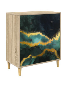 Cassettiera WIJHE Stampa in marmo turchese 66 x 36,5 x 75 cm 2