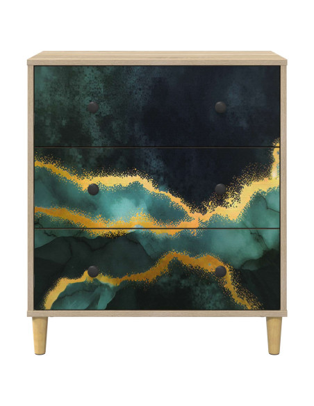 Cassettiera WIJHE Stampa in marmo turchese 66 x 36,5 x 75 cm