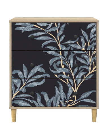 Cassettiera DOKKUM Stampa blu di felce 66 x 36,5 x 75 cm Sonoma