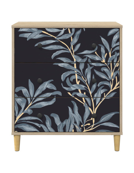 Cassettiera DOKKUM Stampa blu di felce 66 x 36,5 x 75 cm Sonoma