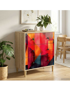 Cassettiera HEESCH Stampa a blocchi di colore 66 x 36,5 x 75 cm