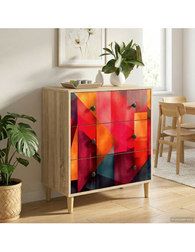 Cassettiera HEESCH Stampa a blocchi di colore 66 x 36,5 x 75 cm