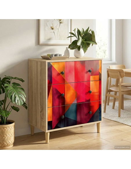 Cassettiera HEESCH Stampa a blocchi di colore 66 x 36,5 x 75 cm