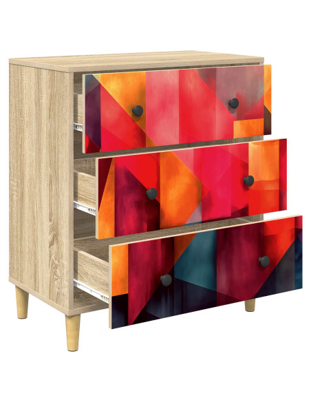Cassettiera HEESCH Stampa a blocchi di colore 66 x 36,5 x 75 cm