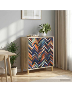 Cassettiera OMMEN Stampa geometrica 66 x 36,5 x 75 cm Sonoma