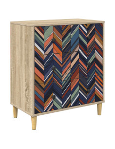 Cassettiera OMMEN Stampa geometrica 66 x 36,5 x 75 cm Sonoma 2