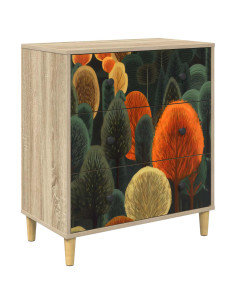 Cassettiera ZAANDAM Stampa boschiva 66 x 36,5 x 75 cm Sonoma 2