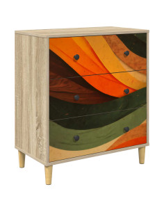 Cassettiera BONN Stampa retro wave 66 x 36,5 x 75 cm Sonoma 2