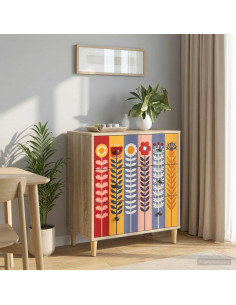 Cassettiera ESSEN Stampa di girasoli 66 x 36,5 x 75 cm Sonoma