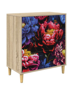 Cassettiera KIEL Stampa di peonia scura 66 x 36,5 x 75 cm 2