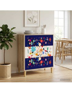 Cassettiera MAINZ Stampa floreale 66 x 36,5 x 75 cm Sonoma