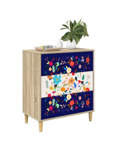 Cassettiera MAINZ Stampa floreale 66 x 36,5 x 75 cm Sonoma