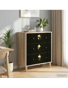 Cassettiera BREMEN Stampa di Magnolia 66 x 36,5 x 75 cm Sonoma