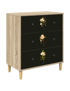 Cassettiera BREMEN Stampa di Magnolia 66 x 36,5 x 75 cm Sonoma 2
