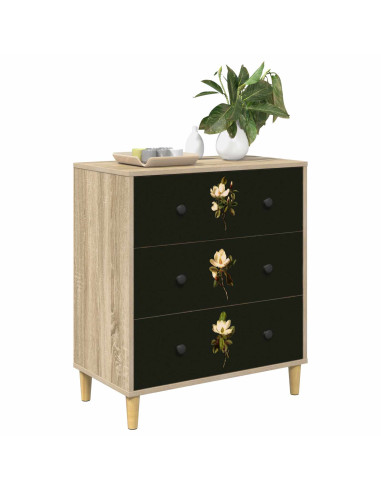 Cassettiera BREMEN Stampa di Magnolia 66 x 36,5 x 75 cm Sonoma