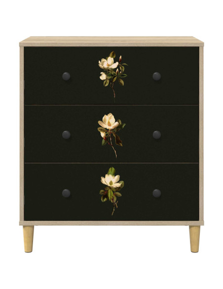 Cassettiera BREMEN Stampa di Magnolia 66 x 36,5 x 75 cm Sonoma