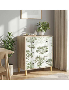 Cassettiera GOTHA Stampa di albero verde 66 x 36,5 x 75 cm