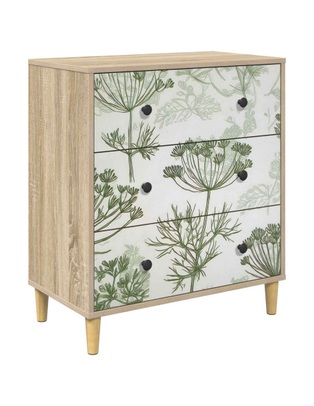 Cassettiera GOTHA Stampa di albero verde 66 x 36,5 x 75 cm
