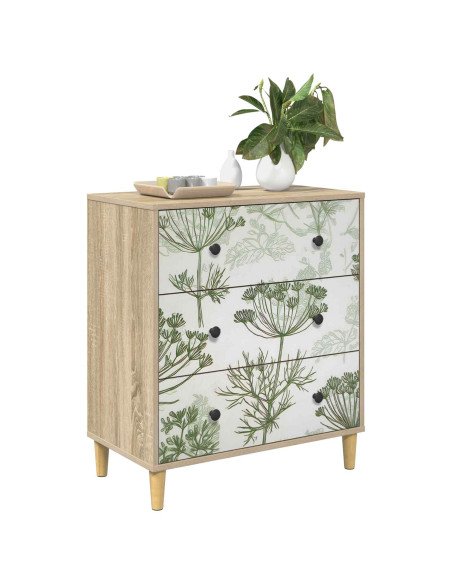 Cassettiera GOTHA Stampa di albero verde 66 x 36,5 x 75 cm