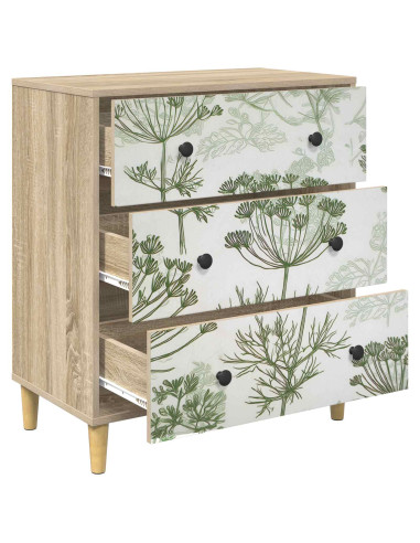 Cassettiera GOTHA Stampa di albero verde 66 x 36,5 x 75 cm