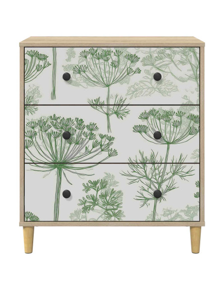 Cassettiera GOTHA Stampa di albero verde 66 x 36,5 x 75 cm