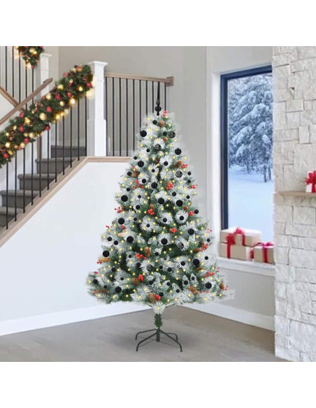 Albero di Natale artificiale Verde e bianco 240 cm