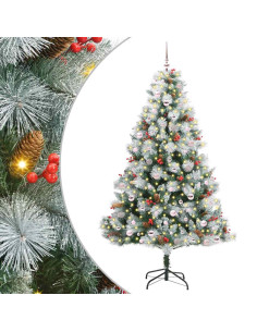 Albero di Natale artificiale Verde e bianco 240 cm 2