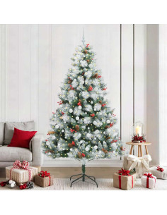Albero di Natale artificiale Verde e bianco 240 cm
