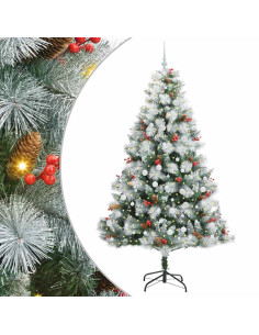 Albero di Natale artificiale Verde e bianco 240 cm 2