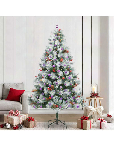 Albero di Natale artificiale Verde e bianco 240 cm