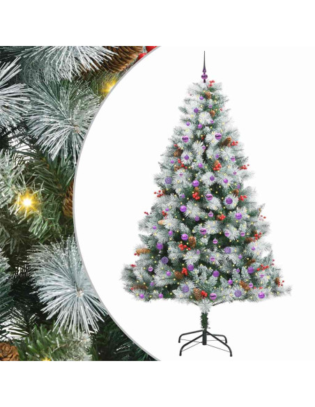 Albero di Natale artificiale Verde e bianco 240 cm