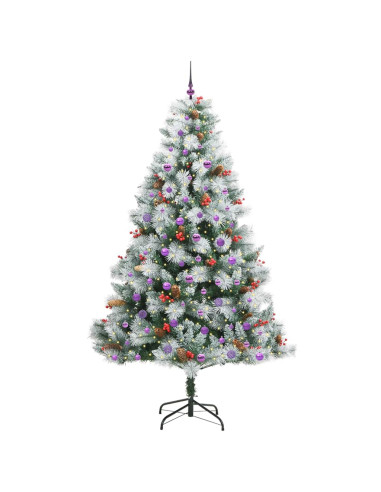 Albero di Natale artificiale Verde e bianco 240 cm