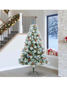 Albero di Natale artificiale Verde e bianco 240 cm