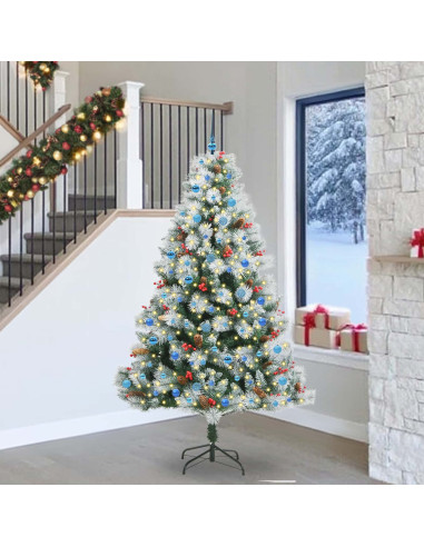 Albero di Natale artificiale Verde e bianco 240 cm