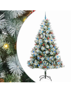 Albero di Natale artificiale Verde e bianco 240 cm 2